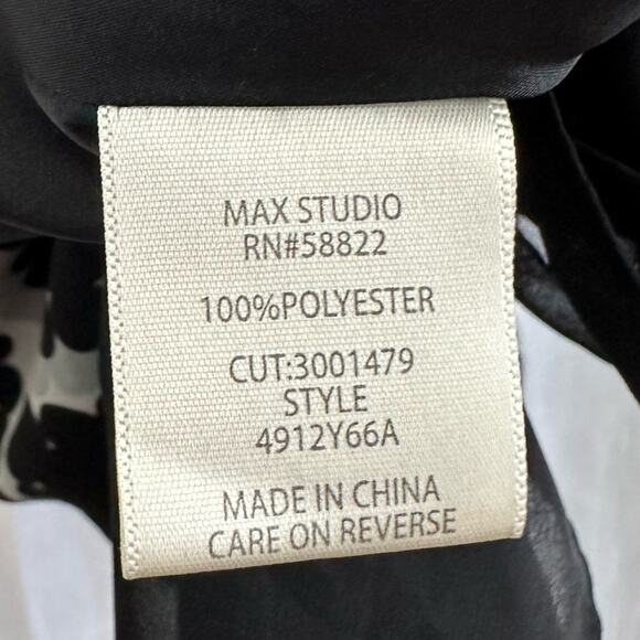 Max Studio A-Line Trapeze Dot Chiffon Dress in Black/White Womens Size XS - Picture 7 of 7